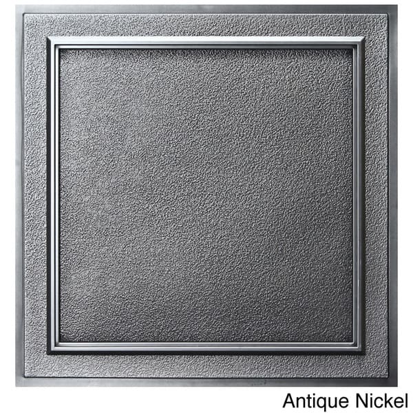 slide 1 of 1, uDecor Terrace 24-inch Ceiling Tiles (Pack of 10) Antique Nickel