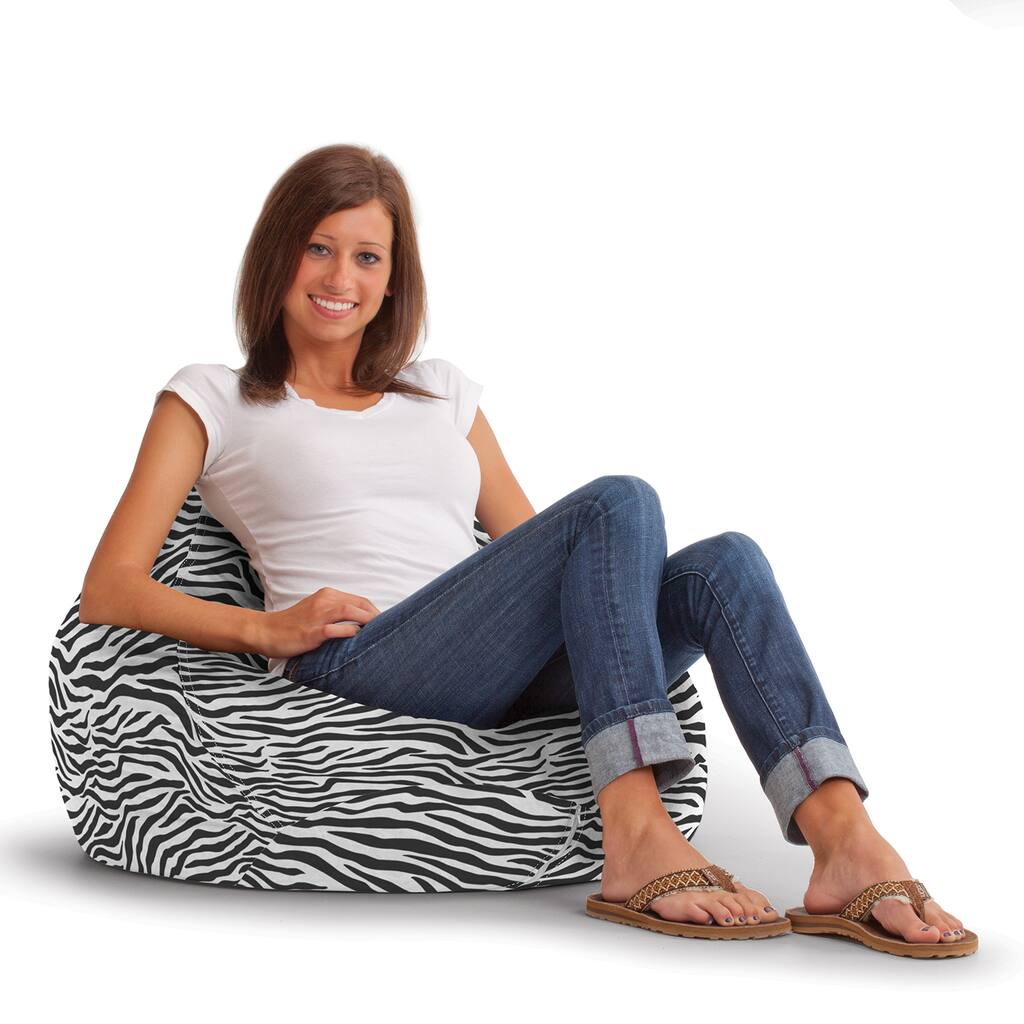 BeanSack Ultra Lounge Zebra Print Bean Bag Chair