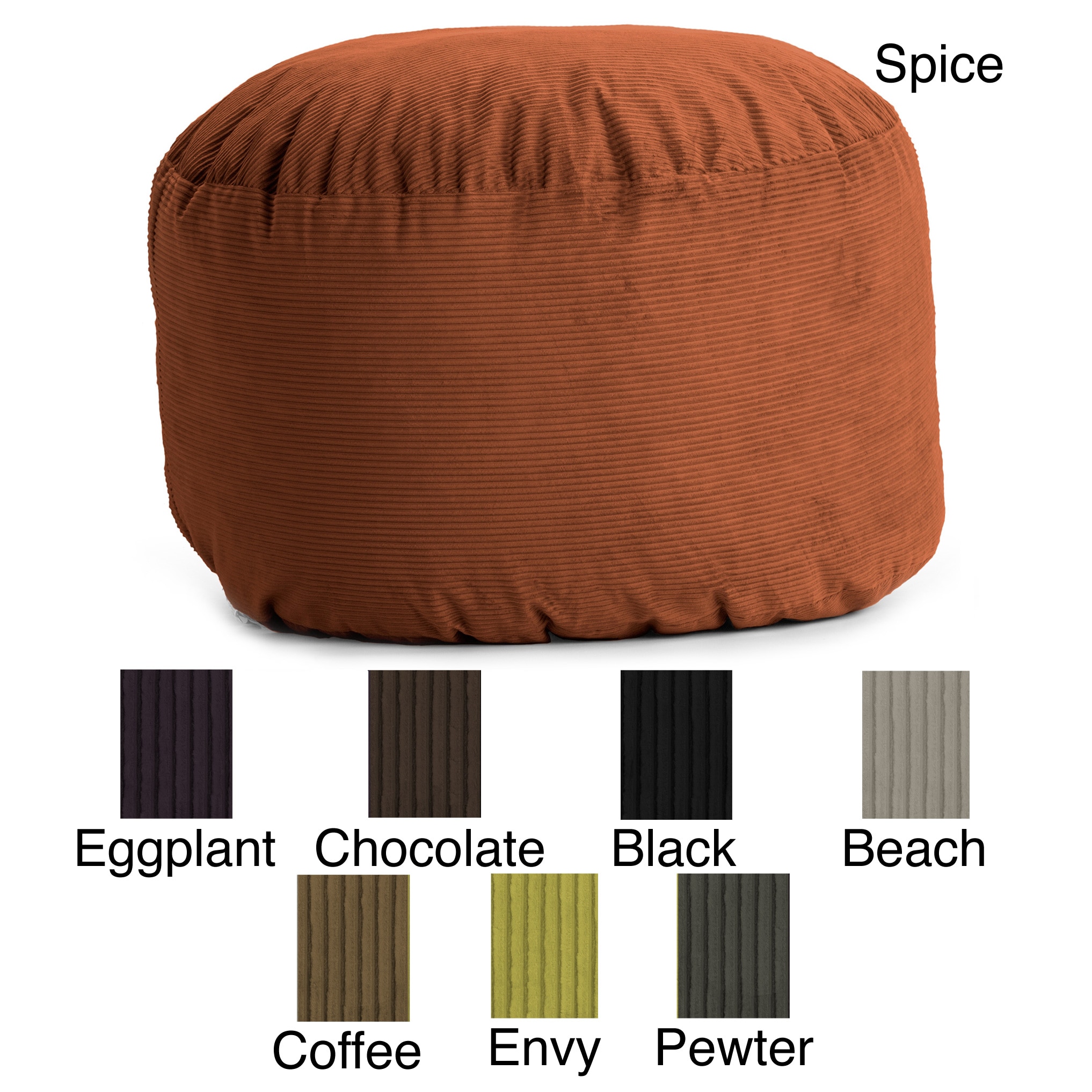 Fufsack Wide Wale Corduroy 3.5 foot Medium Bean Bag Chair