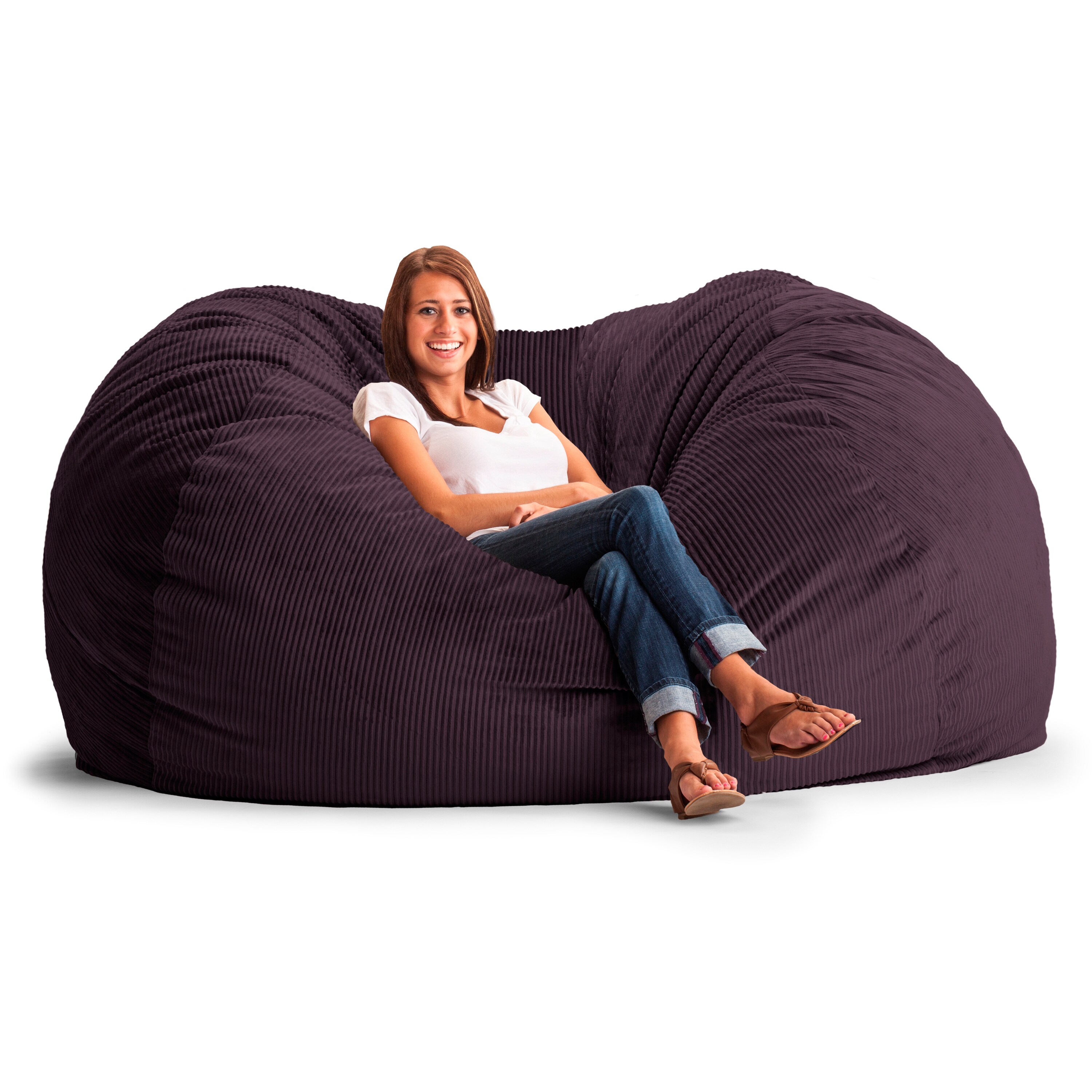 Fufsack Wide Wale Corduroy 7 Foot L Bean Bag Chair