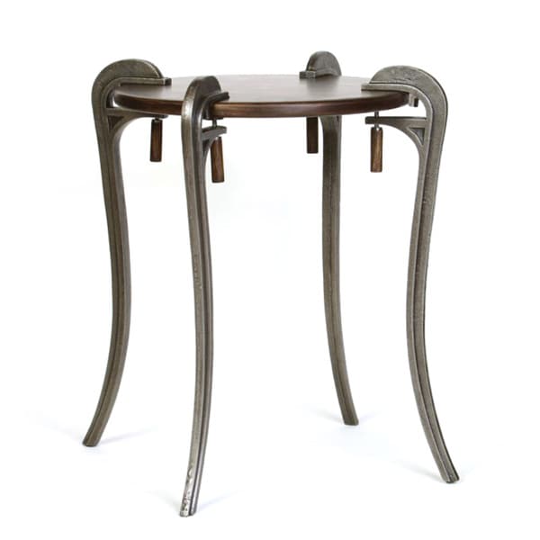 Shop Handmade Wood Top Clamp End Table (India) - Free Shipping Today