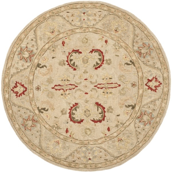 Safavieh Hand made Anatolia Beige/ Beige Wool Rug (6 Round)