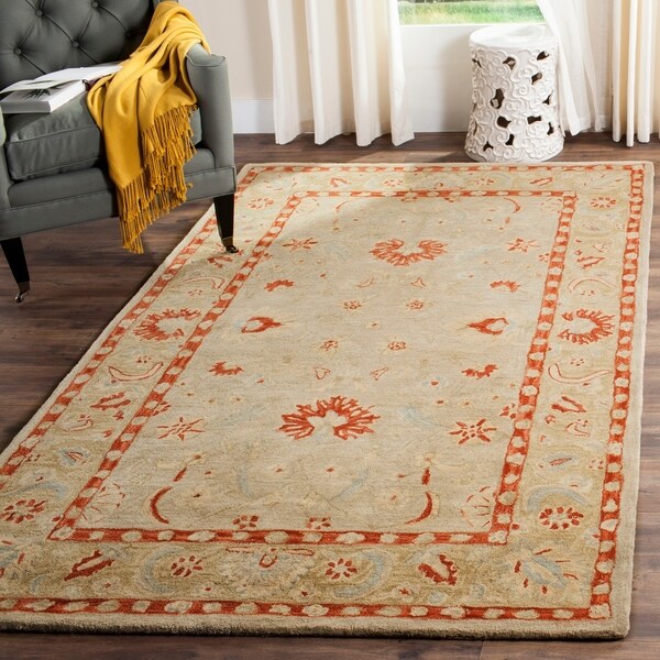Safavieh Handmade Anatolia Oriental Ivory/ Green Hand-spun Wool Rug - 9' x 12'