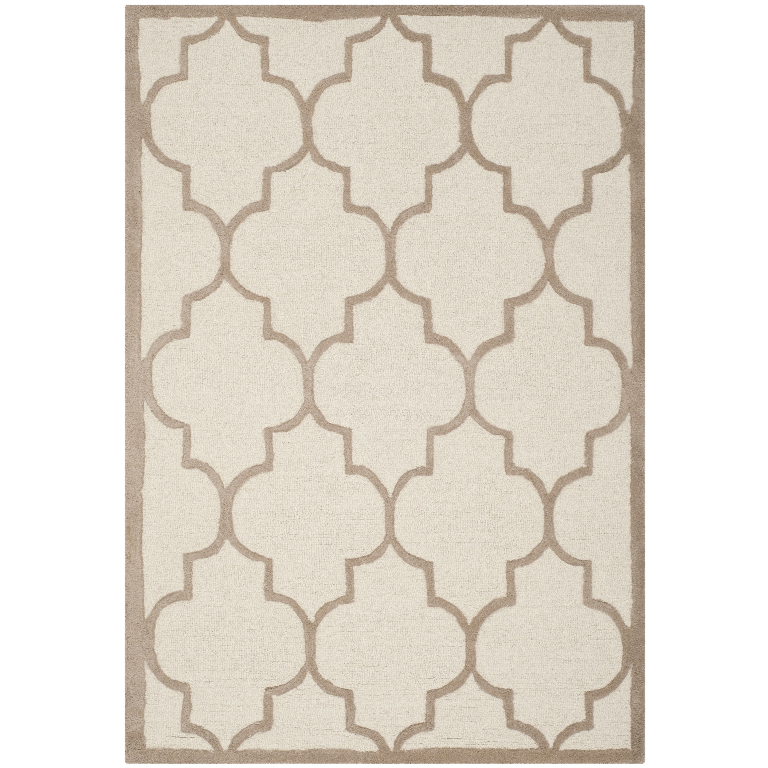 Safavieh Handmade Moroccan Cambridge Ivory/ Beige Wool Rug (4 X 6)