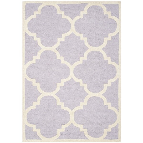 Safavieh Handmade Moroccan Cambridge Lavender/ Ivory Wool Rug (3' x 5