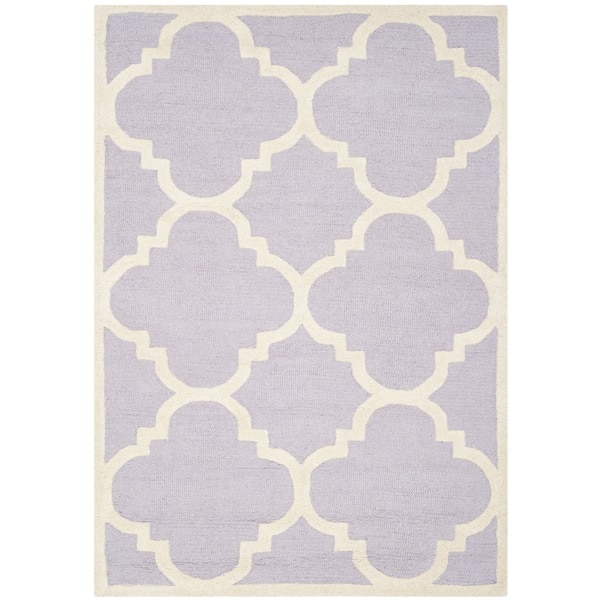 Safavieh Handmade Moroccan Cambridge Lavender/ Ivory Wool Rug (4 x 6