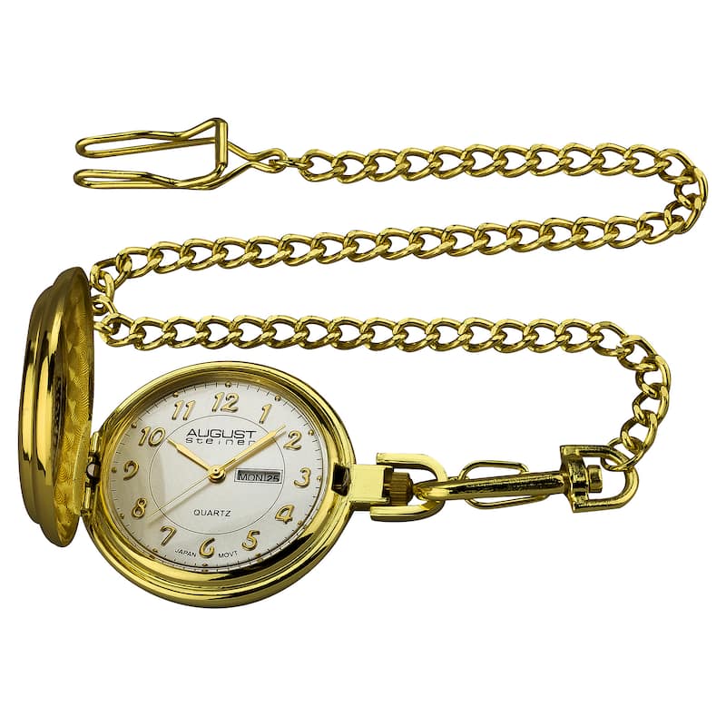 August Steiner Men's JFK Coin Pocket Watch - GOLD