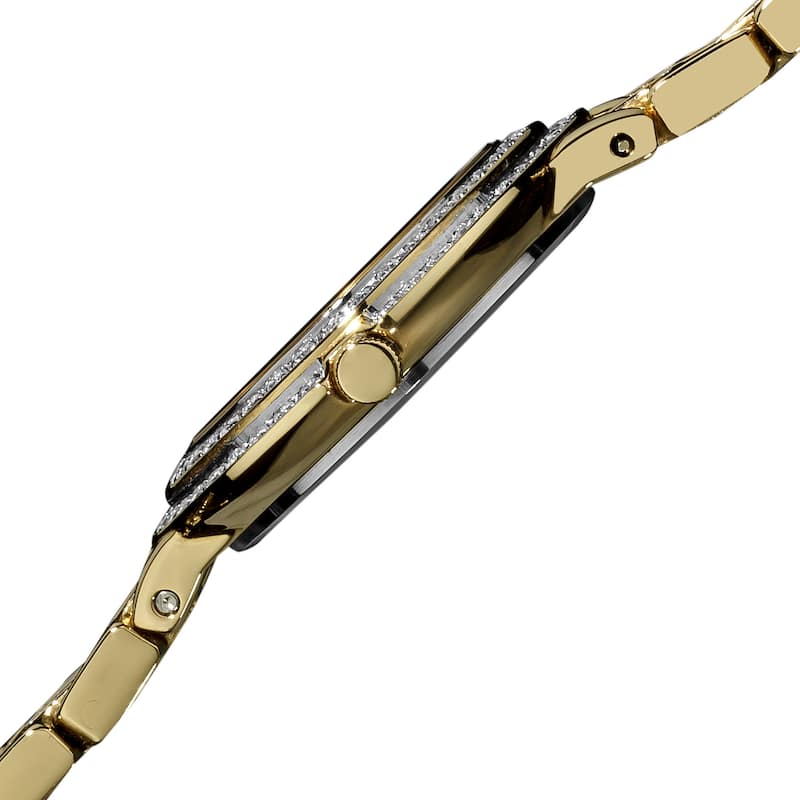 Akribos XXIV Women's Swiss Quartz Diamond Stainless Steel Goldtone Bracelet Watch - WHITE
