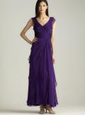 adrianna papell cascading ruffle gown