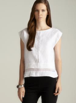 Walter Alicia Split Back Layered Linen Top Walter Long Sleeve Shirts