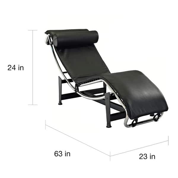 Bronze Tree Le Corbusier Style LC4 Chaise Black /& Brown Genuine Leather w//Matching Pillow
