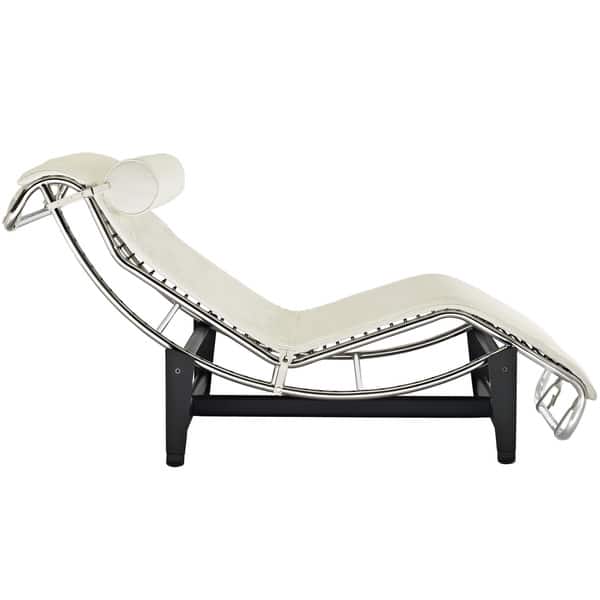 Bronze Tree Le Corbusier Style LC4 Chaise Black /& Brown Genuine Leather w//Matching Pillow