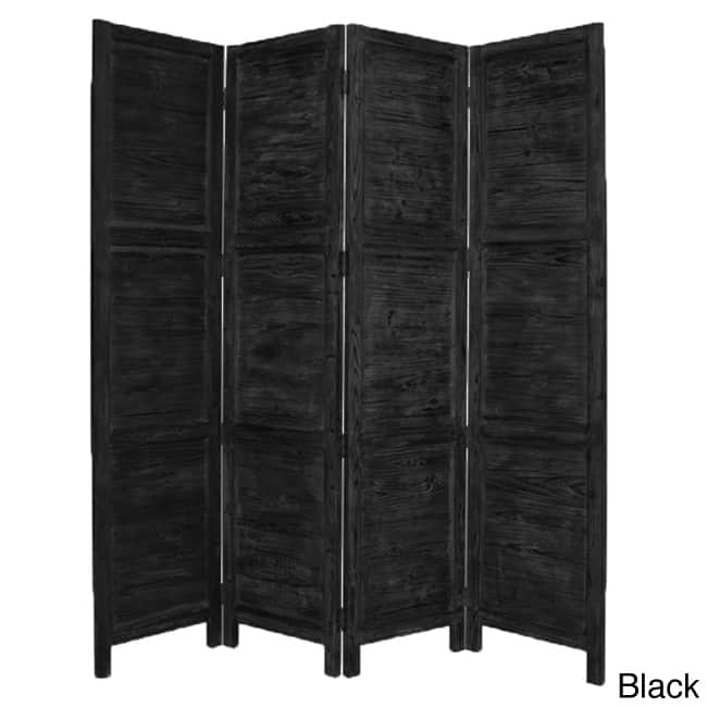 Handmade Nantucket 4-Panel Wood Screen (China)