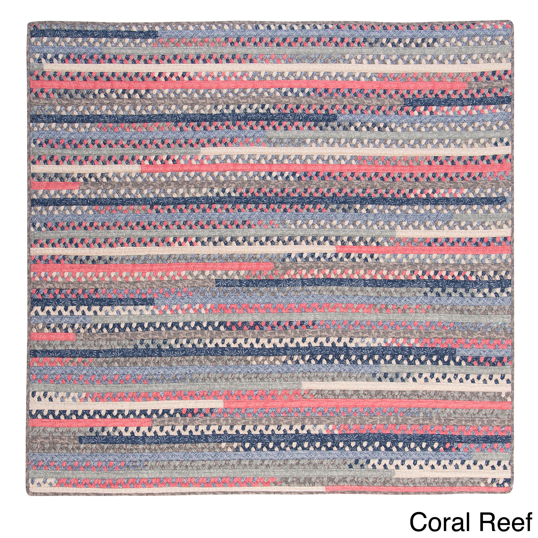 Perfect Stitch Multicolor Braided Cotton blend Rug (6 Square)