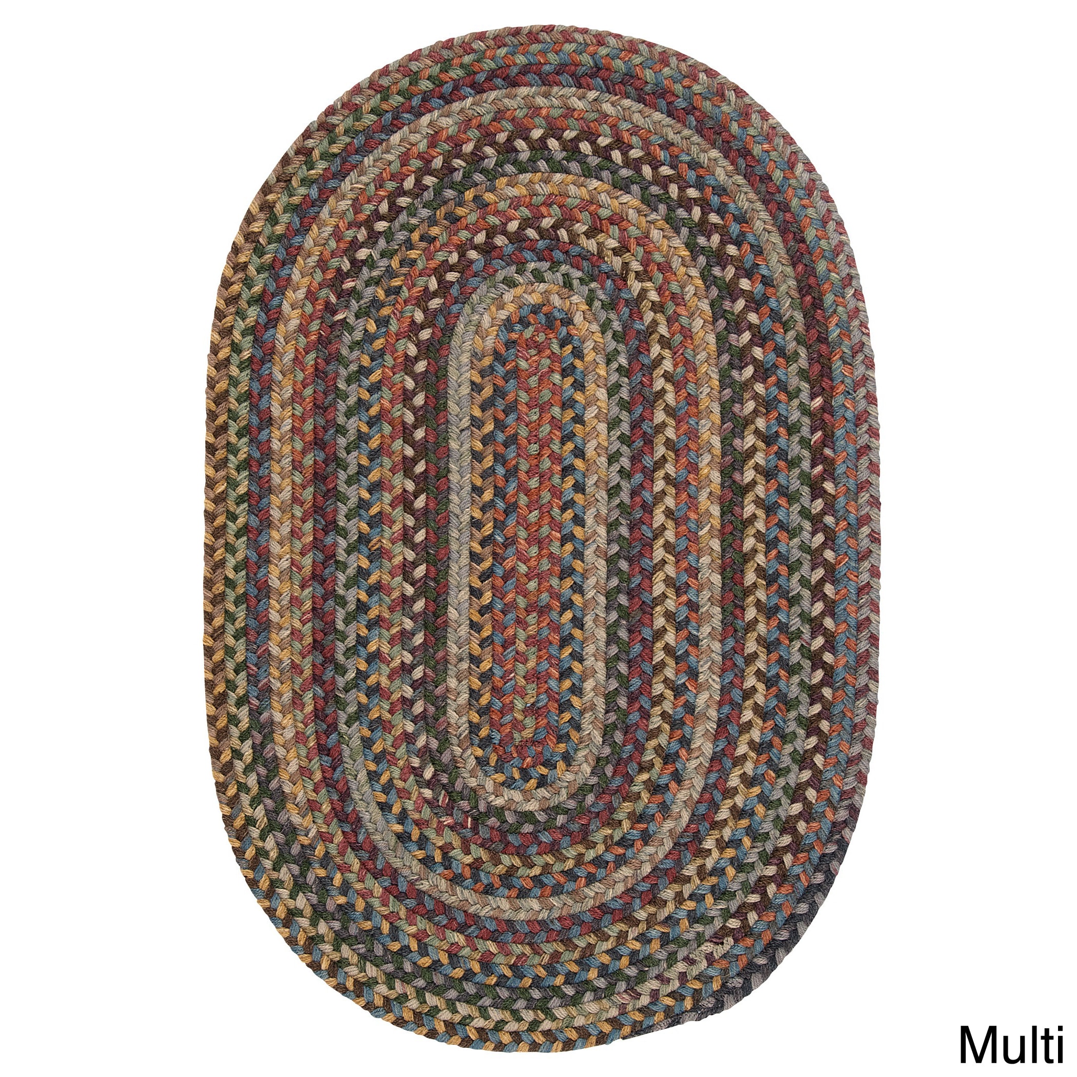 Cmi Forester Multicolored Wool Area Rug (8 X 10 Oval) Multi Size 8 x 10