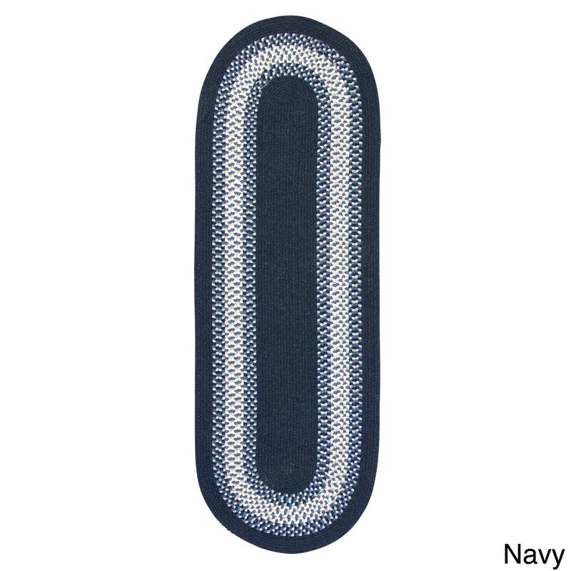 Colonial Mills Cozy Cabin Braided Reversible Indoor Area Rug - 2' x 8' Runner - Navy
