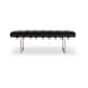 preview thumbnail 3 of 5, Strick & Bolton Andalucia Stainless Black Leather Button-tufted Bench