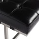 preview thumbnail 6 of 5, Strick & Bolton Andalucia Stainless Black Leather Button-tufted Bench