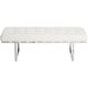 preview thumbnail 14 of 13, Strick & Bolton Andalucia Off-white and Stainless Steel Modern Leather Button-tufted Bench