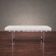 preview thumbnail 6 of 13, Strick & Bolton Andalucia Off-white and Stainless Steel Modern Leather Button-tufted Bench