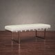 preview thumbnail 5 of 13, Strick & Bolton Andalucia Off-white and Stainless Steel Modern Leather Button-tufted Bench