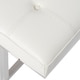 preview thumbnail 4 of 13, Strick & Bolton Andalucia Off-white and Stainless Steel Modern Leather Button-tufted Bench