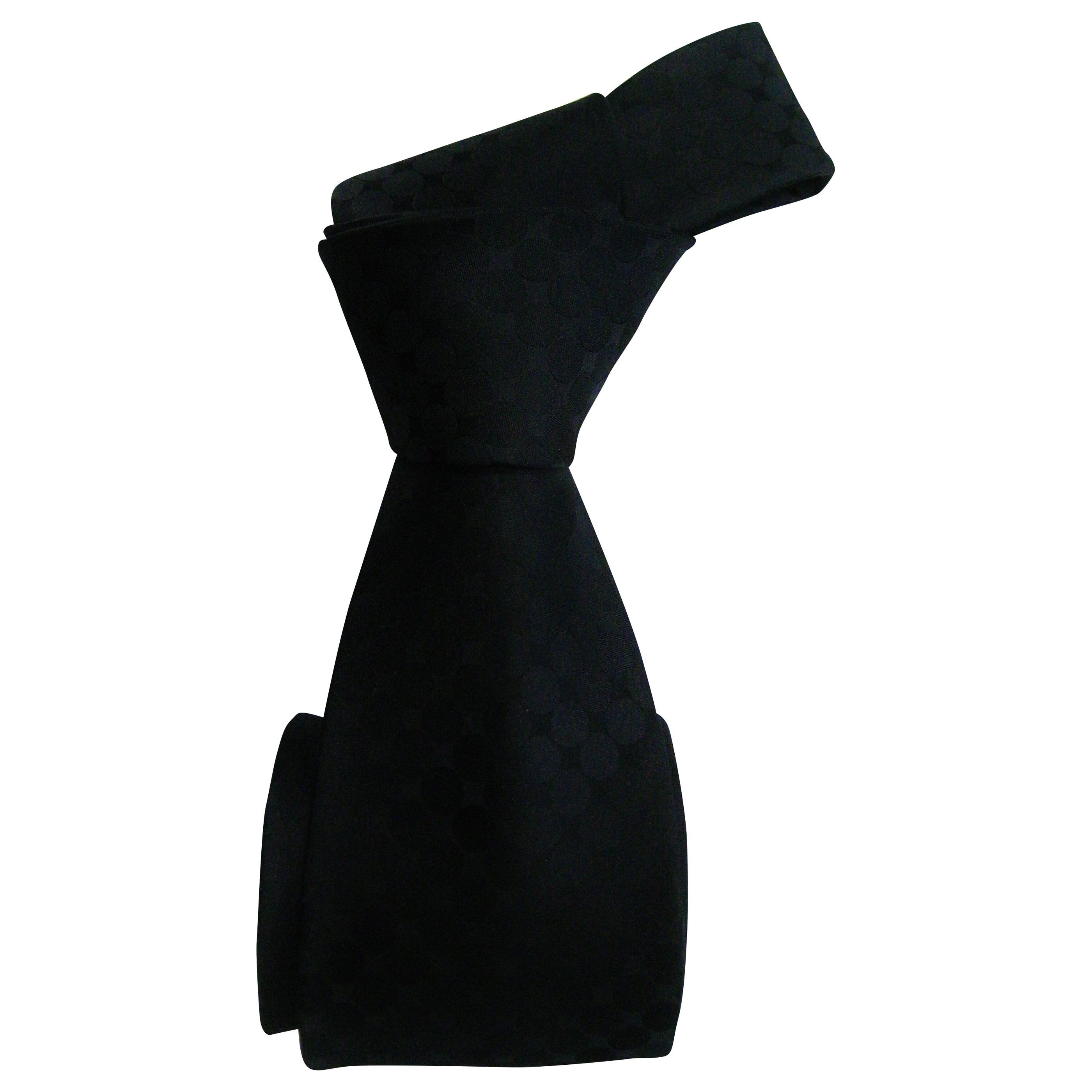 Elegant Dmitry Mens Black Patterned Italian Silk Tie