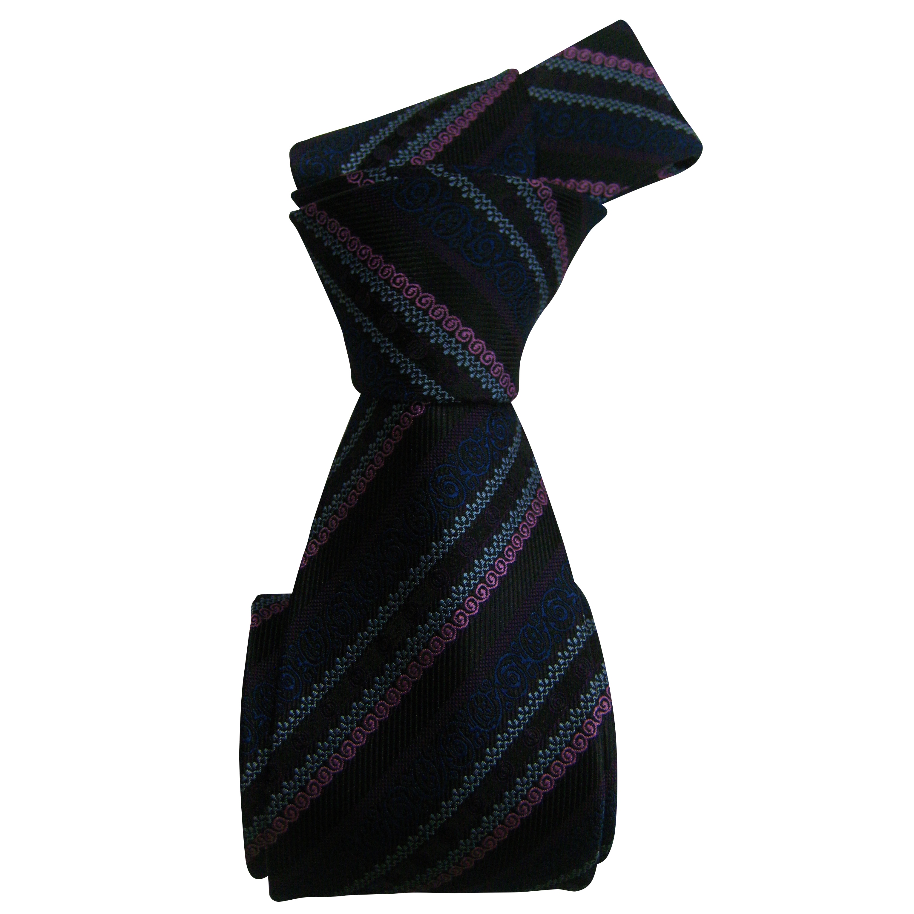 Eye catching Dmitry Mens Black Patterned Italian Silk Tie