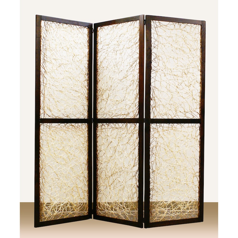 Handmade Kawaii 3-Panel Wooden Screen (China)