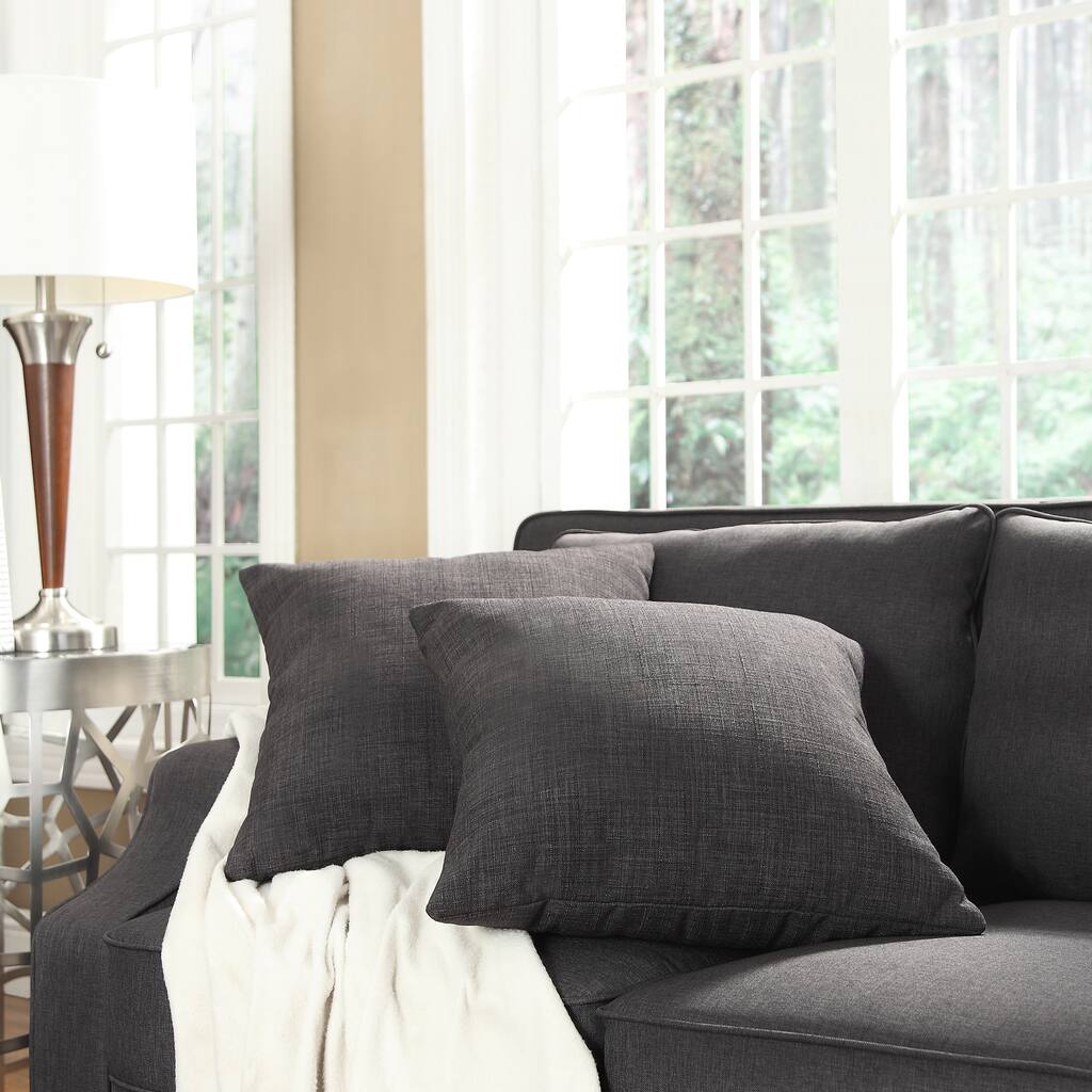 INSPIRE Q Clybourn 18-inch Grey Linen Toss Pillow (Set of 2)