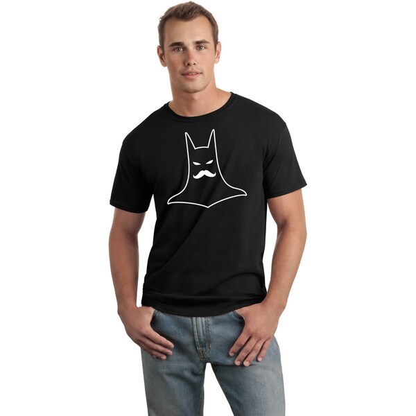 Men's Black 'Batstache' Batman Parody T-shirt - 15510542 - Overstock ...