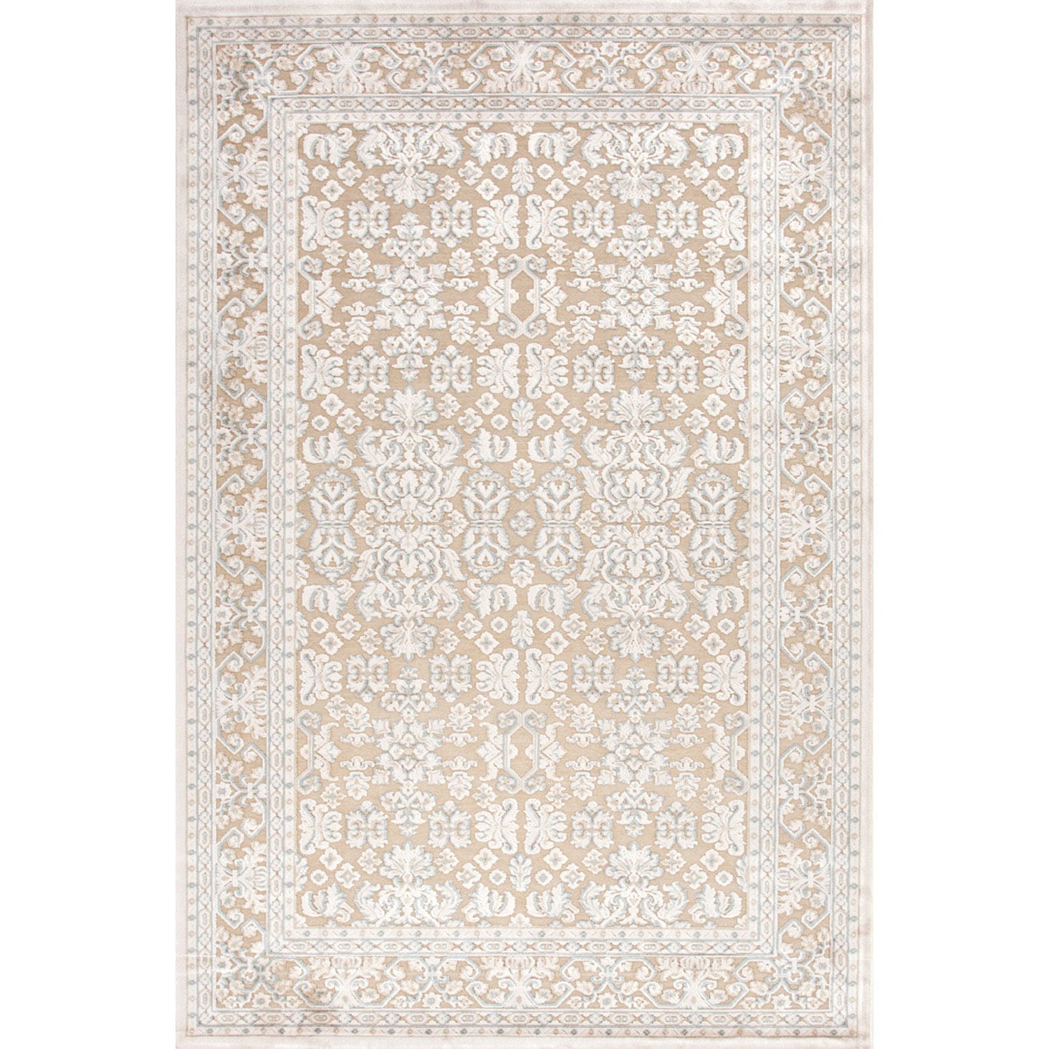 Transitional Oriental Pattern Ivory Rug (5 X 76)