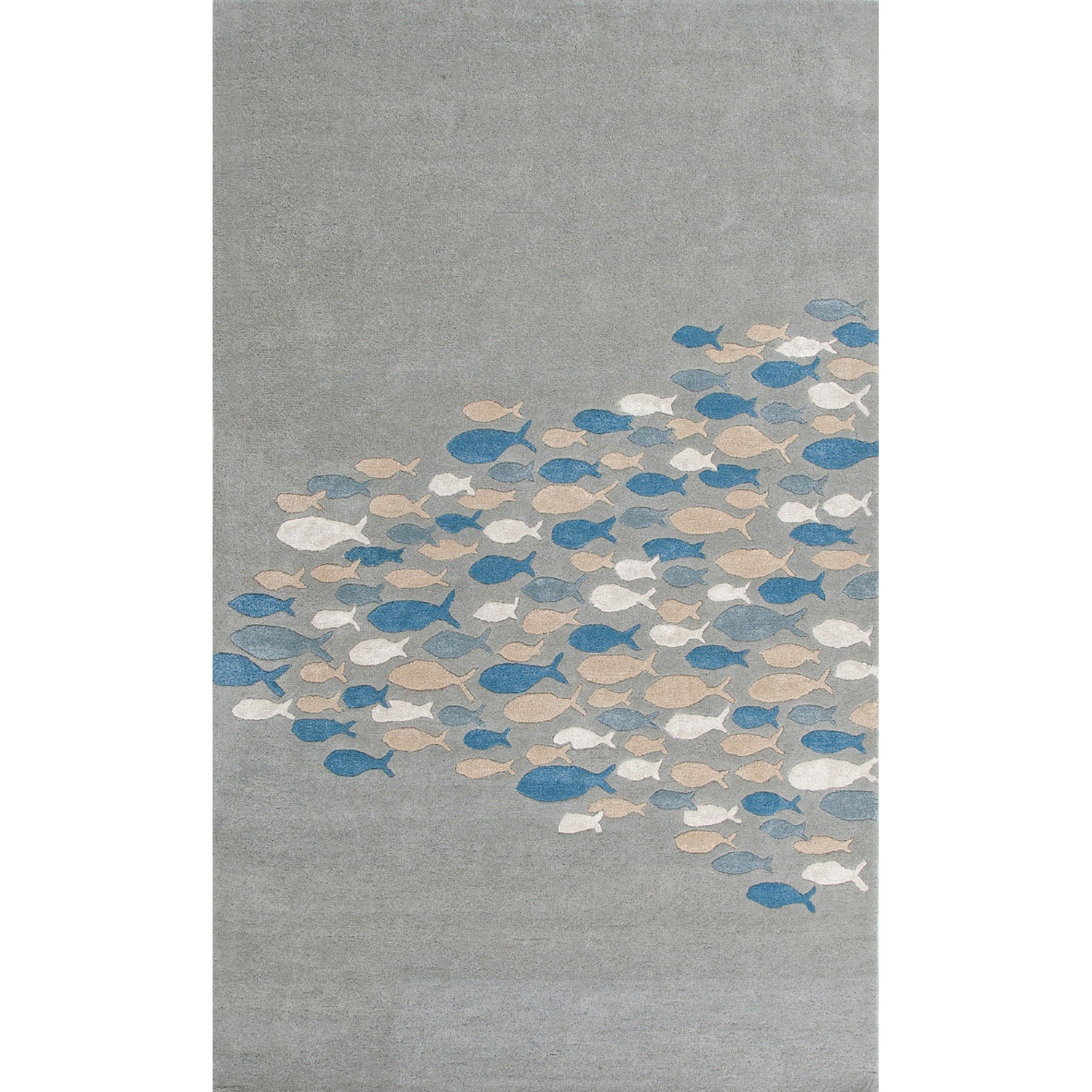 Hand tufted Transitional Animal Print Pattern Blue Rug (36 X 56)