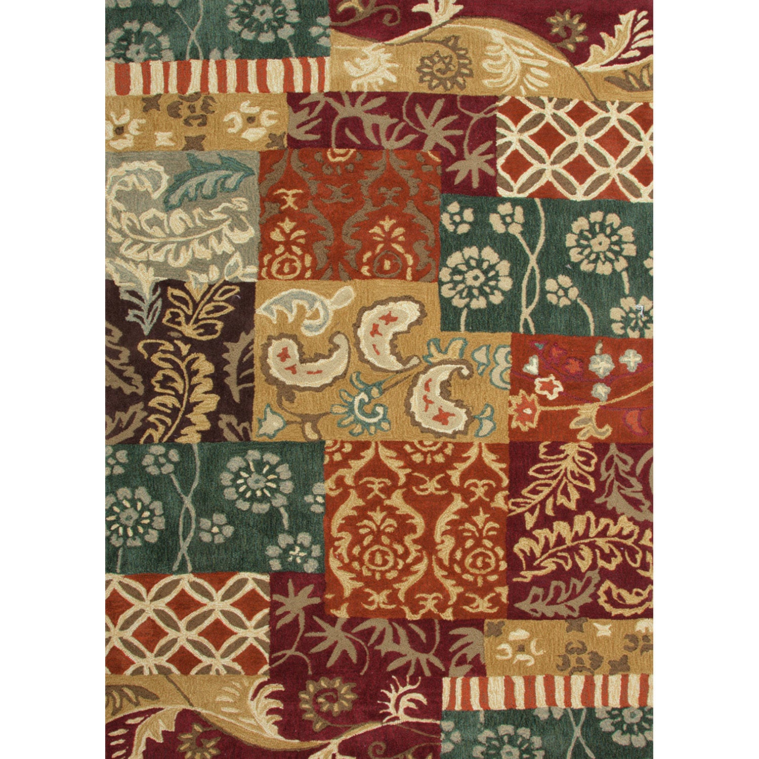 Hand tufted Transitional Floral Red/ Orange Rug (36 X 56)