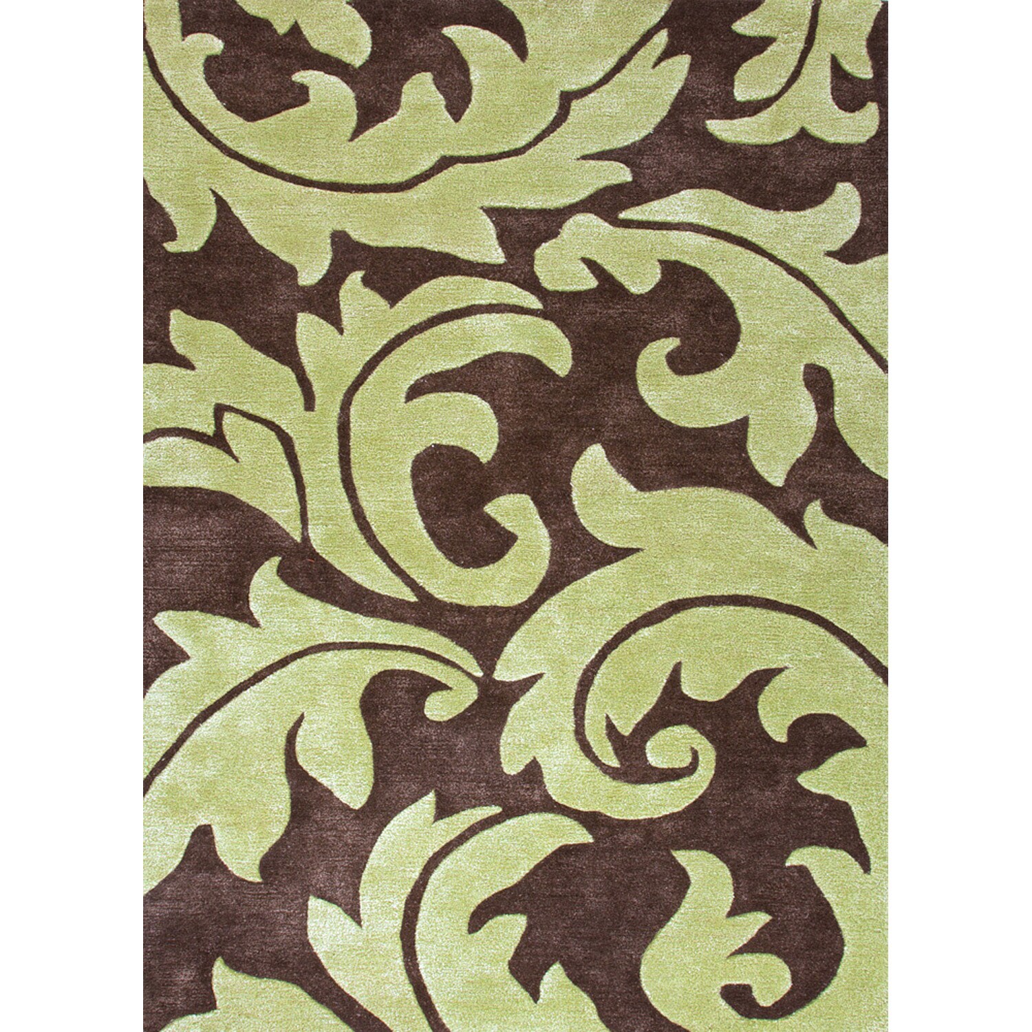 Hand tufted Transitional Abstract Pattern Brown Rug (96 X 136)