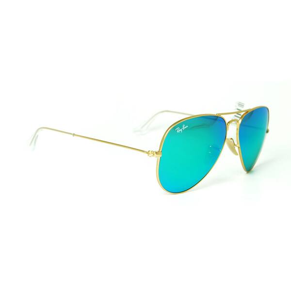 Ray Ban Aviator Rb3025 Unisex Gold Frame Green Flash Mirror Lens Sunglasses Overstock