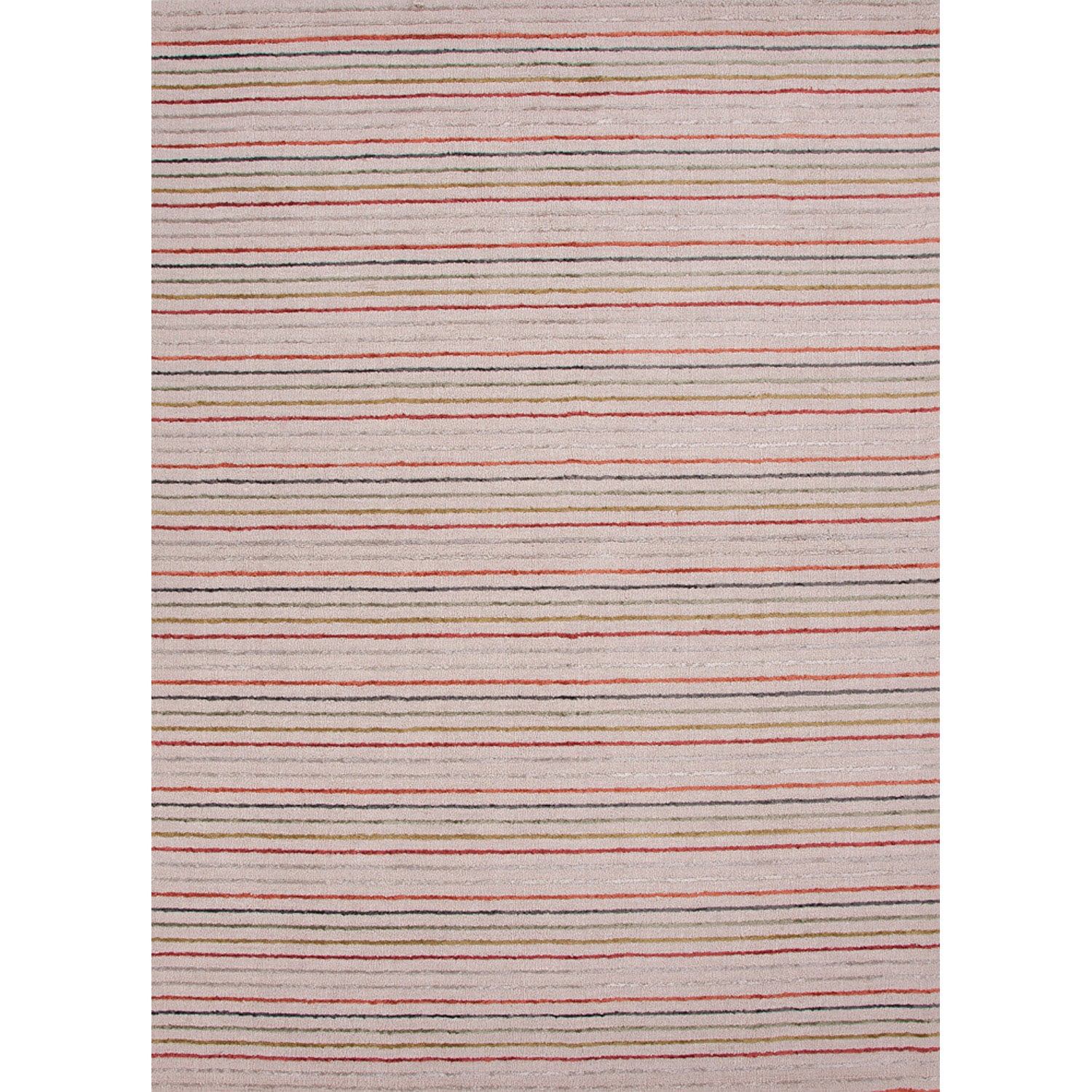 Hand loomed Transitional Stripe pattern Multicolored Area Rug (9 X 13)