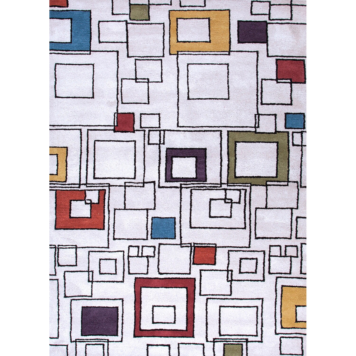Hand tufted Contemporary Abstract Pattern Ivory Rug (2 X 3)