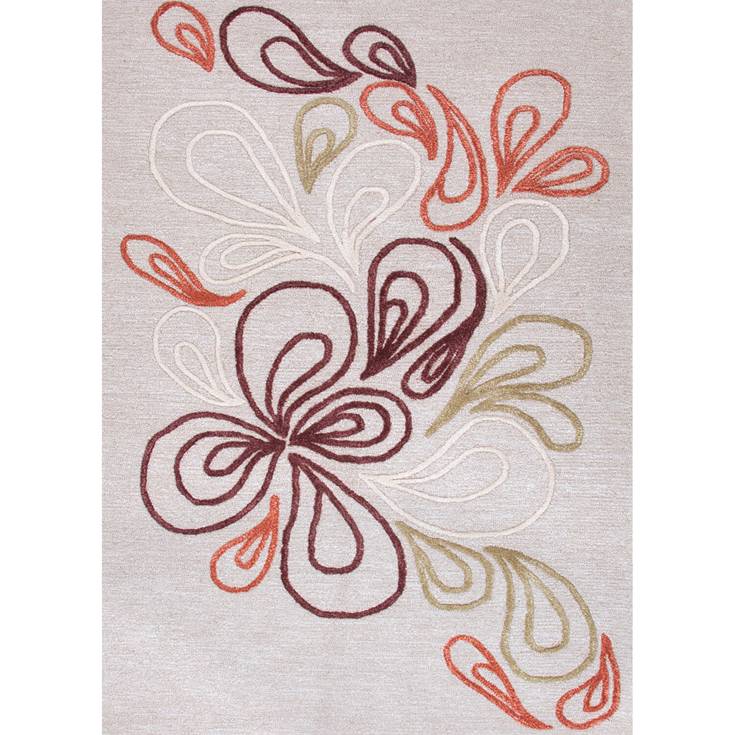 Hand tufted Transitional Abstract Red/ Orange Rug (36 X 56)