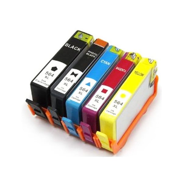 Shop Hp 564 Xl Black And Color Compatible Ink Cartridges Pack Of 5
