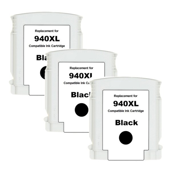 HP 940XL (C4906AN) Black High Yield Compatible Ink Cartridge (Pack of 3)