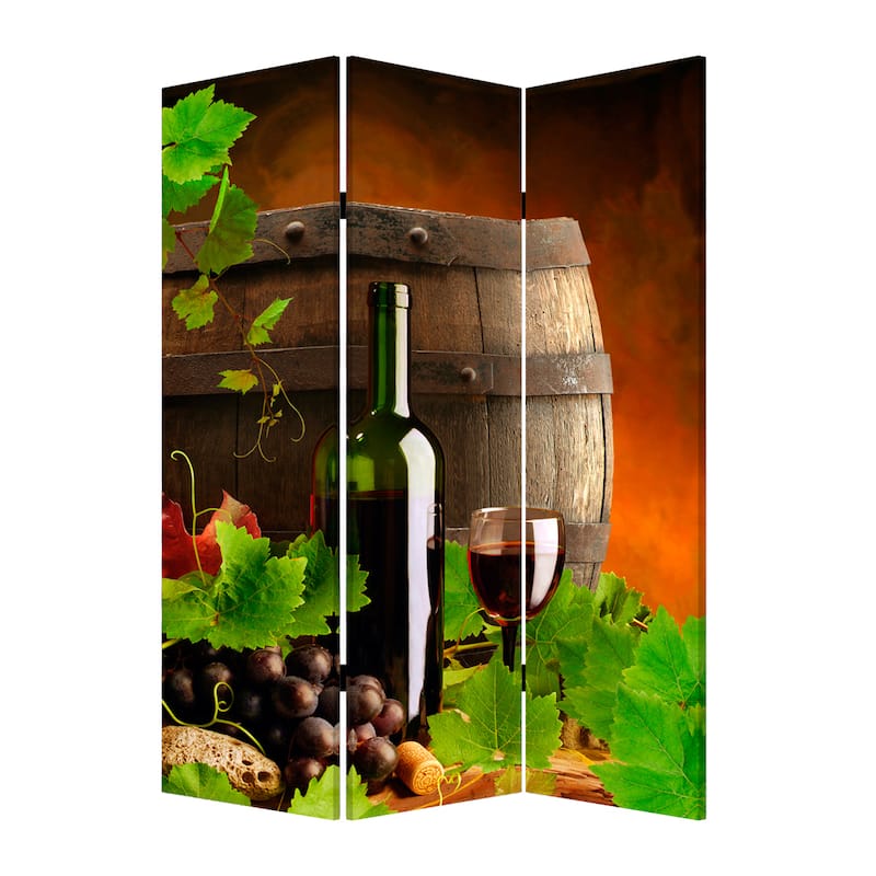 Wine Country 3-Panel Canvas Screen