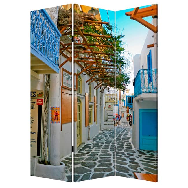 Greece 3-Panel Canvas Screen