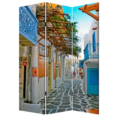 Greece 3-Panel Canvas Screen