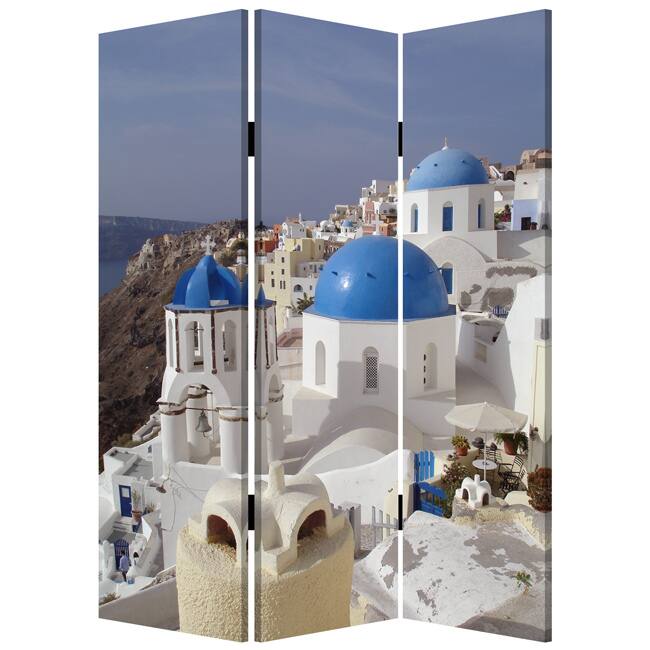 Greece 3-Panel Canvas Screen