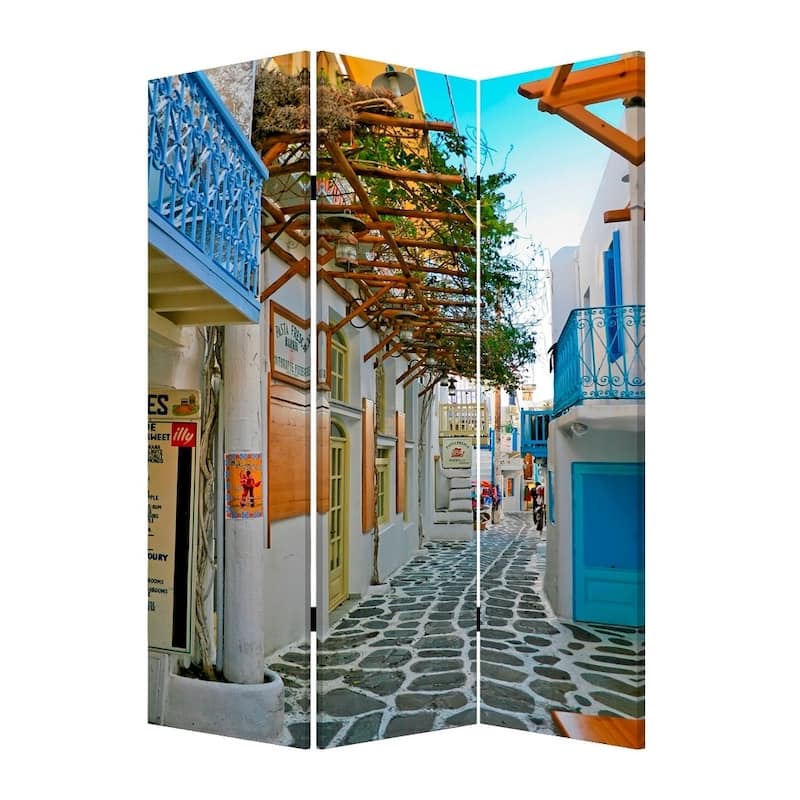 Greece 3-Panel Canvas Screen