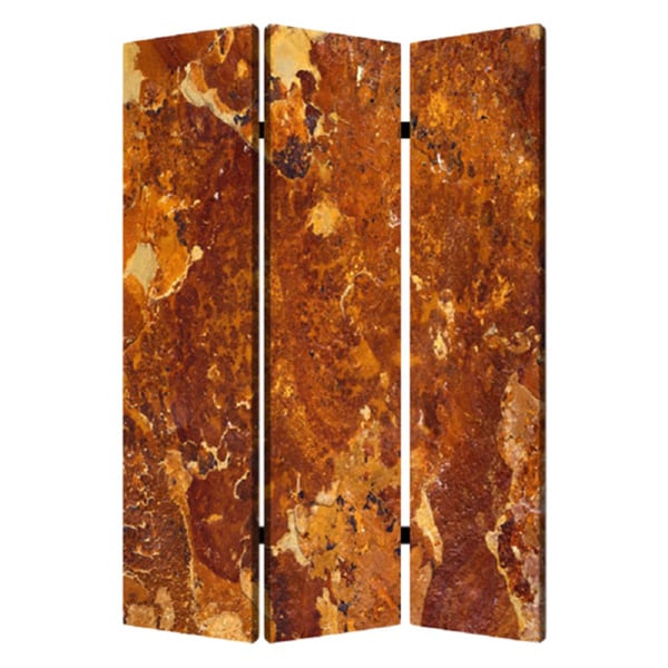 Brown Marble 3 Panel Canvas Screen