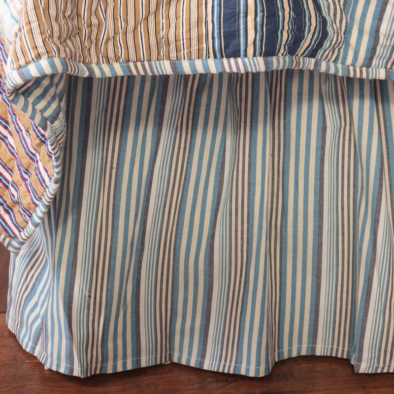 Cottage Home William Striped Cotton Bedskirt - Queen