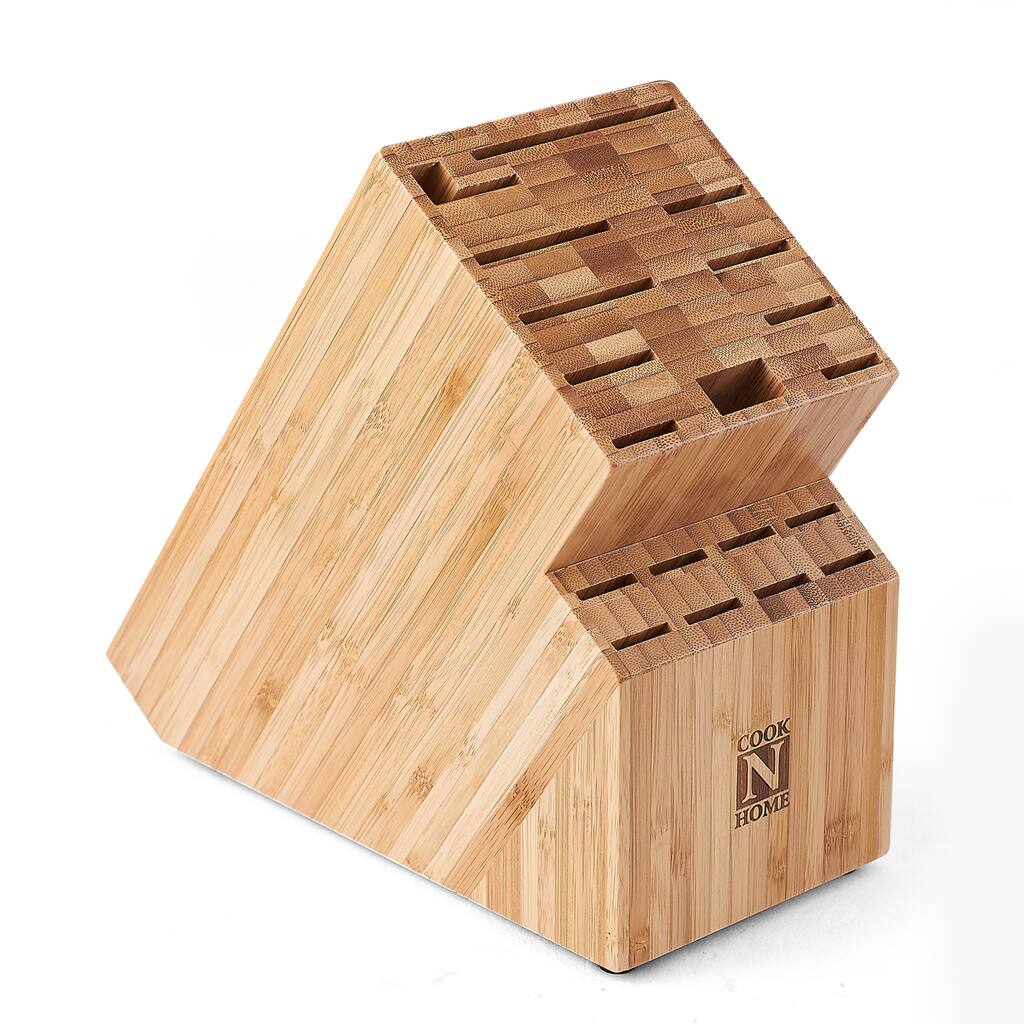 Cook N Home Bamboo Knife Storage Block, 19 Slot