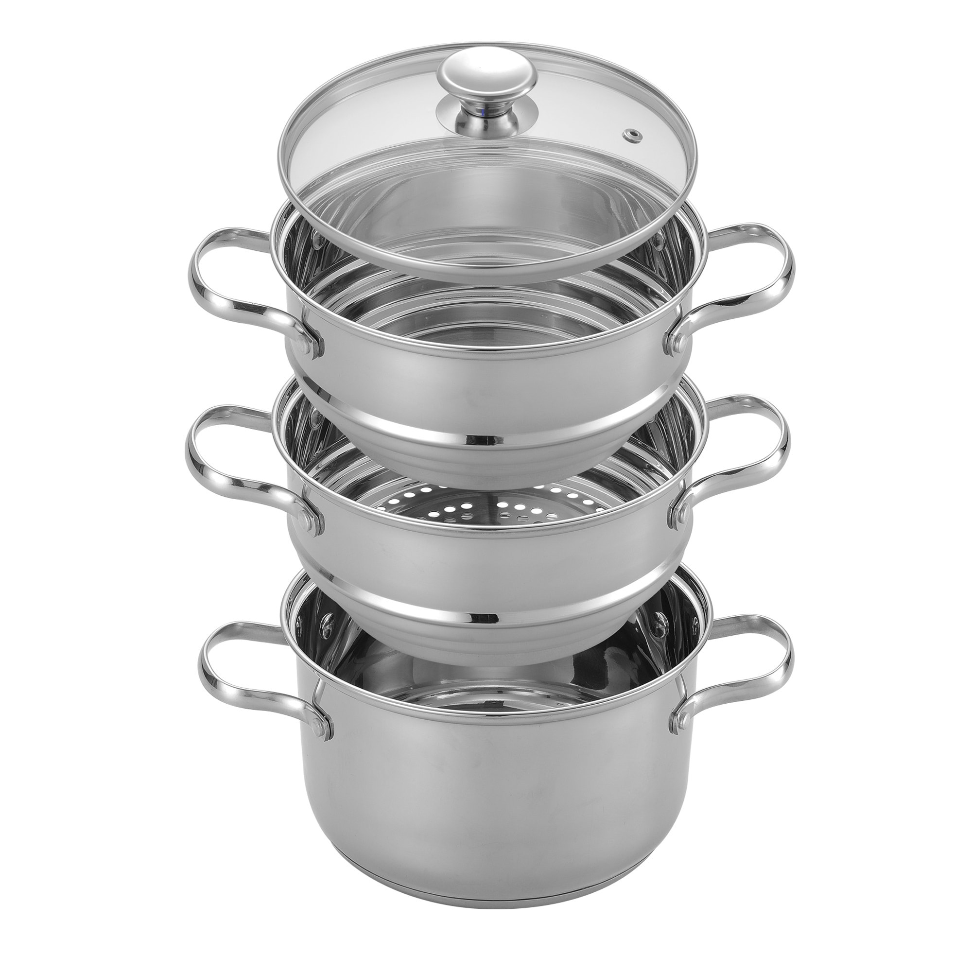 NC-00313 4QT 20CM Double Boiler and Steamer Set Stainless Steel 